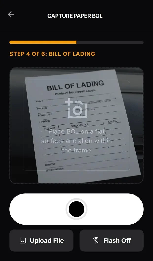 Driver Logistics App, screen 2