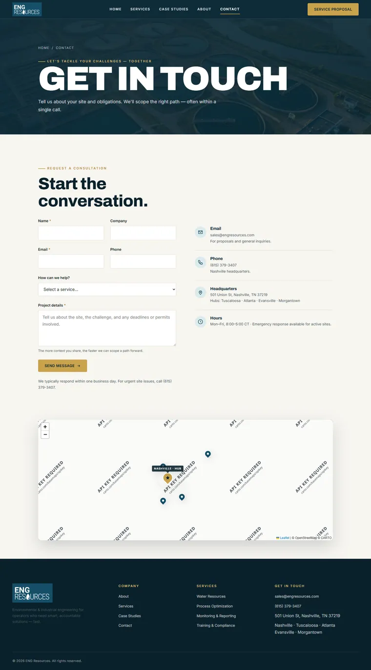 Contact page