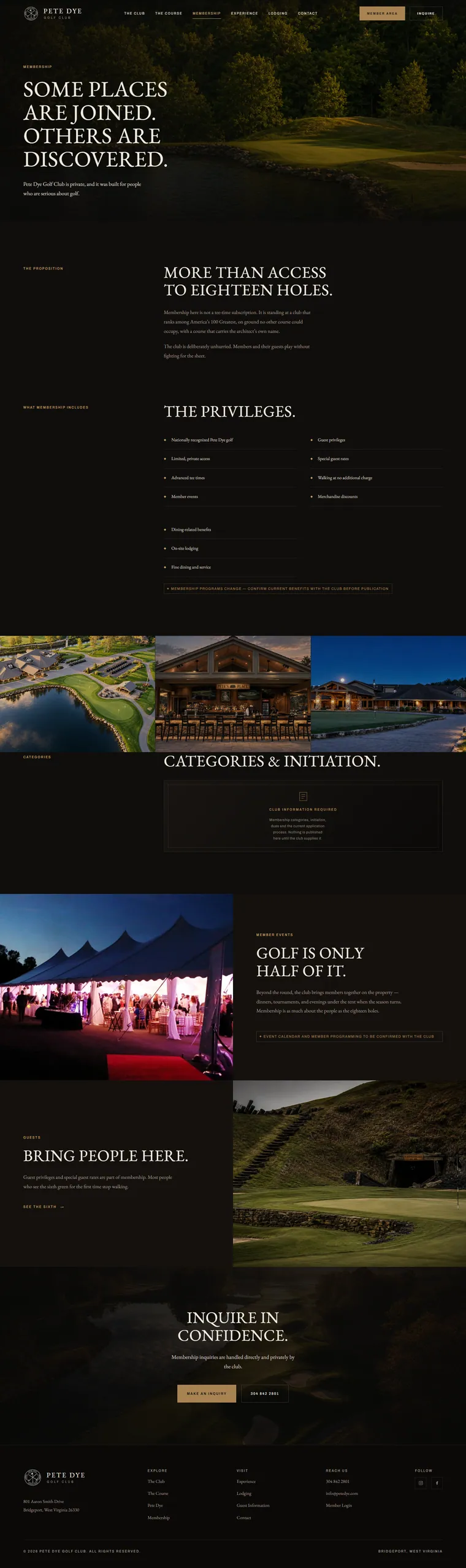 Membership page
